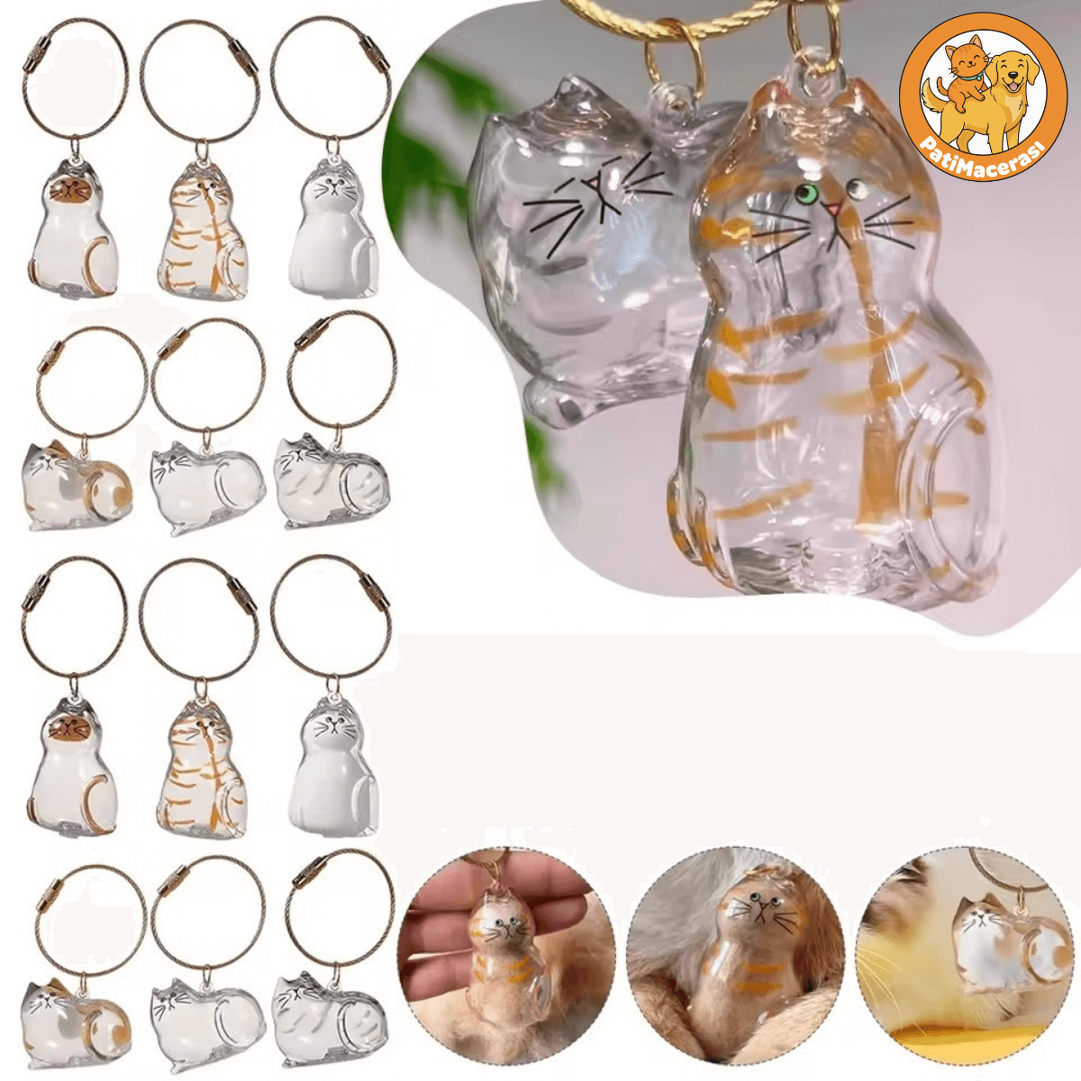 PatiMacerası™ Sonsuz Bağ Kapsülü (Kedi & Köpek Tüyü Anı Anahtarlığı)