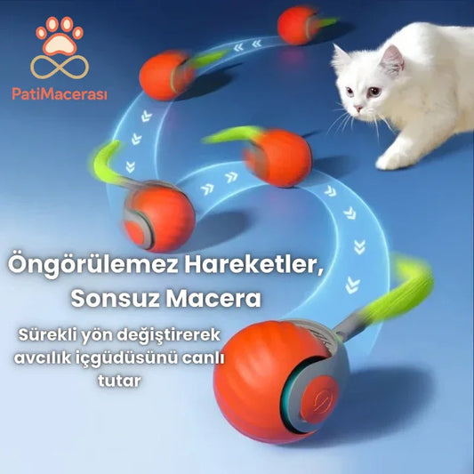 PatiMacerası™ ZıpZıp Akıllı Kedi Topu (Otomatik & Şarj Edilebilir)
