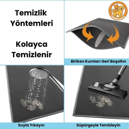 PatiMacerası™ Çift Katmanlı Kedi Kum Paspası