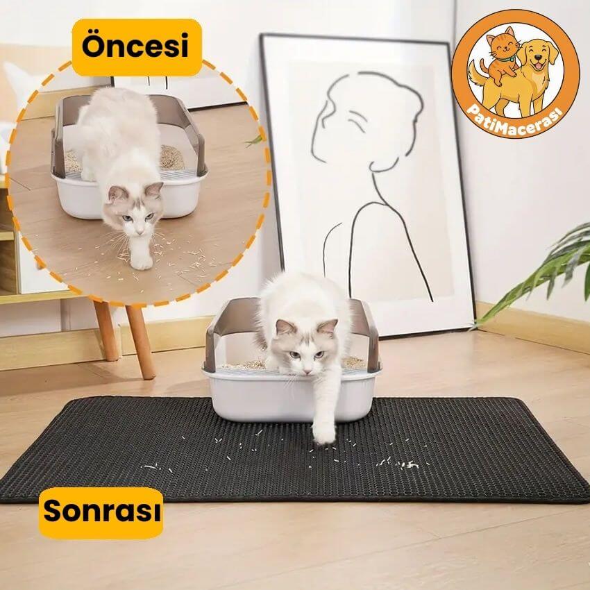 PatiMacerası™ Çift Katmanlı Kedi Kum Paspası