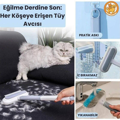 PatiMacerası™ 4'ü 1 Arada Uzun Saplı Tüy ve Cam Temizleyici